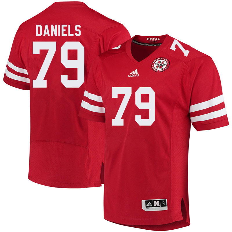 Men #79 Darrion Daniels Nebraska Cornhuskers College Football Jerseys Sale-Red - Click Image to Close